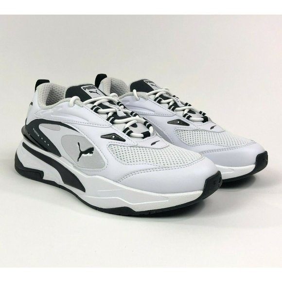 Puma RS-Fast Shoes Sneakers White Black Low Top Athletic Casual 380562-03 - Picture 2 of 9